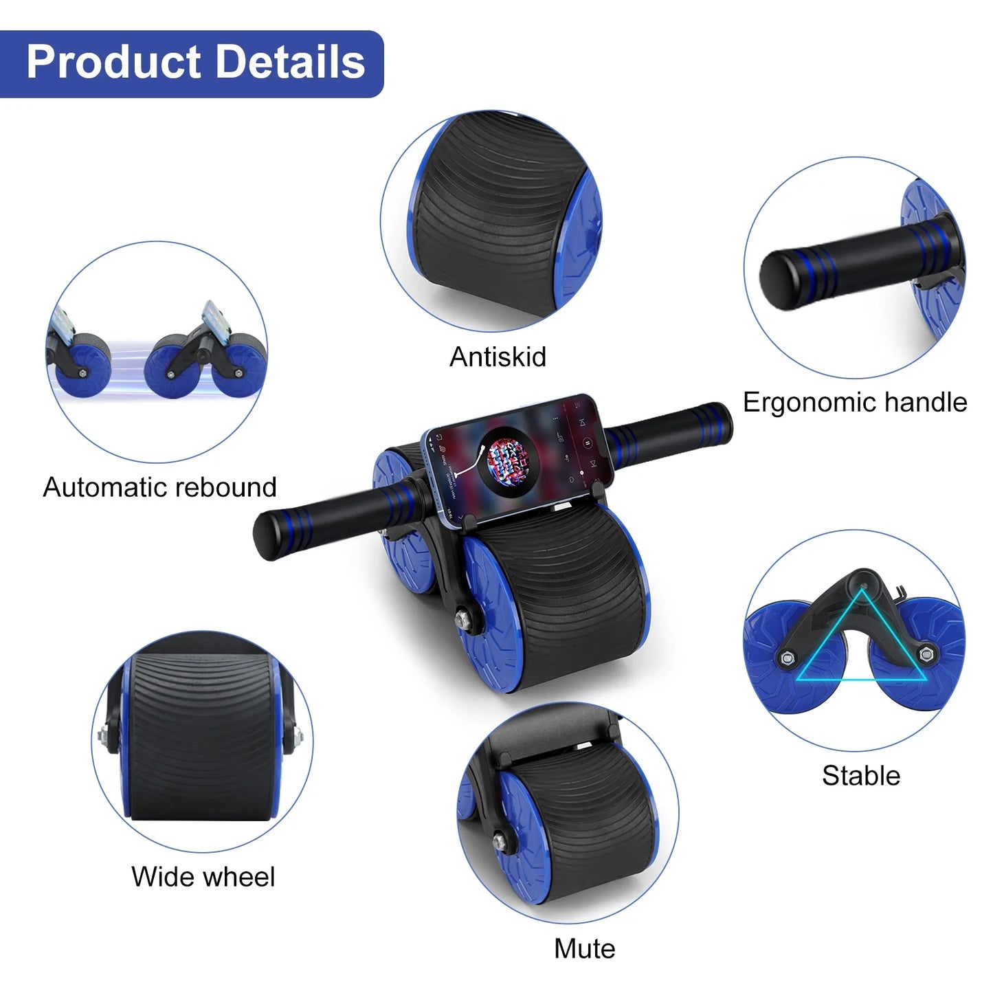 Automatic Rebound Abdominal Wheel, Dual Wheel